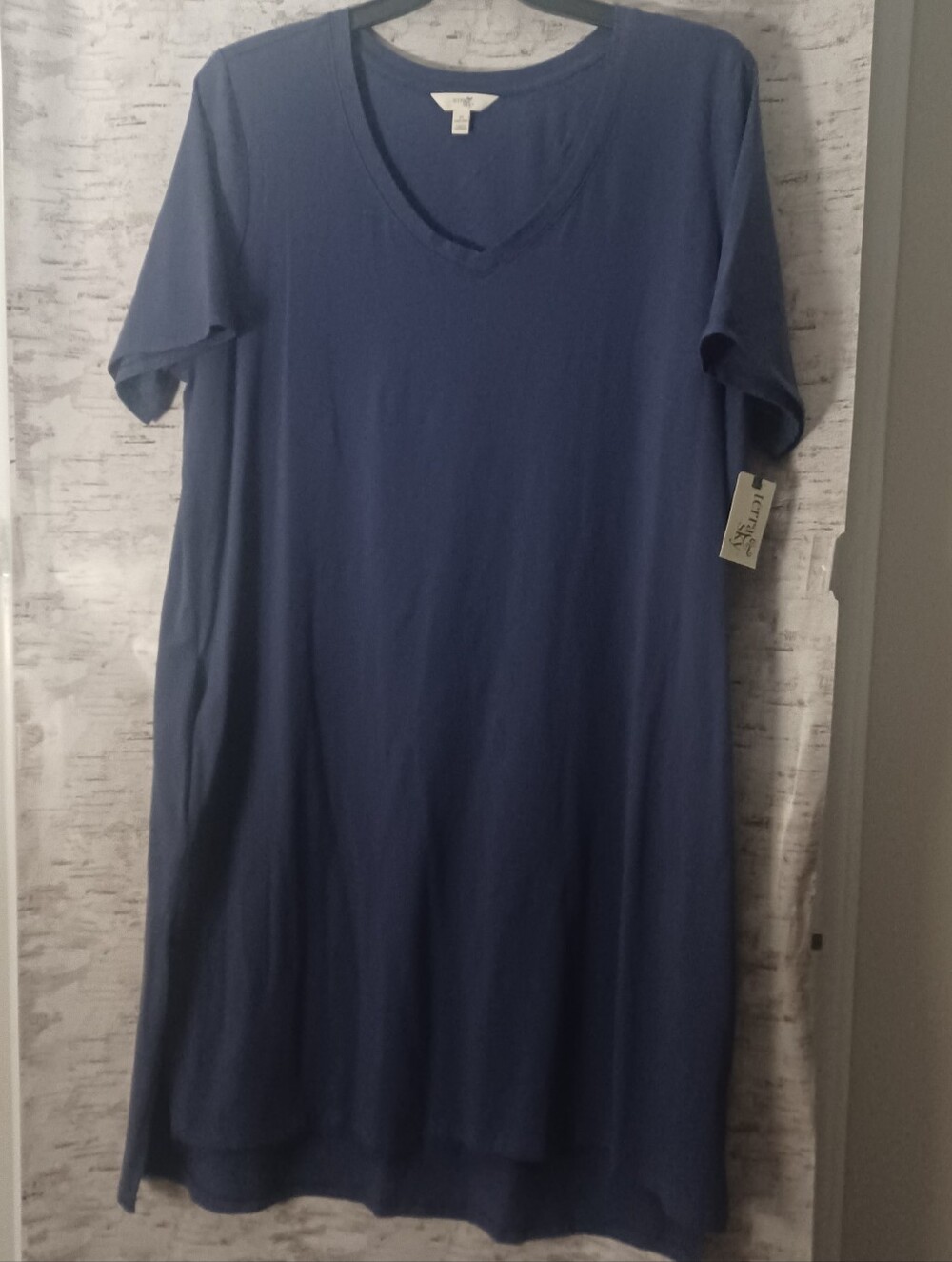 Terra & Sky Blue Shirt Dress Sz 1X